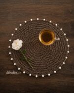 رومیزی سه تیکه اطلس دورچوب شکلاتی - تصویر 4