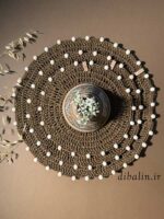 رومیزی سه تیکه اطلس دورچوب شکلاتی - تصویر 2
